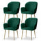 Artiss Dining Chair Set 4 Velvet Armchair Green