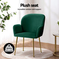Artiss Dining Chair Set 4 Velvet Armchair Green