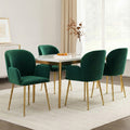 Artiss Dining Chair Set 4 Velvet Armchair Green