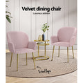 Artiss Dining Chairs Set of 2 Velvet Armchair Pink