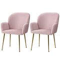 Artiss Dining Chairs Set of 2 Velvet Armchair Pink