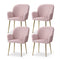 Artiss Dining Chairs Set of 4 Velvet Armchair Pink