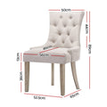 Artiss Dining Chairs Set of 2 French Provincial Beige Linen