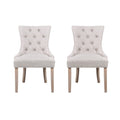 Artiss Dining Chairs Set of 2 French Provincial Beige Linen