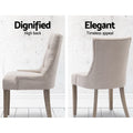 Artiss Dining Chairs Set of 2 French Provincial Beige Linen