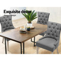 Artiss Dining Chairs Set of 2 French Provincial Grey Linen