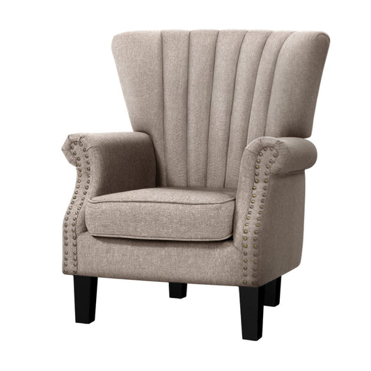 Artiss Wingback Armchair Beige Andrew