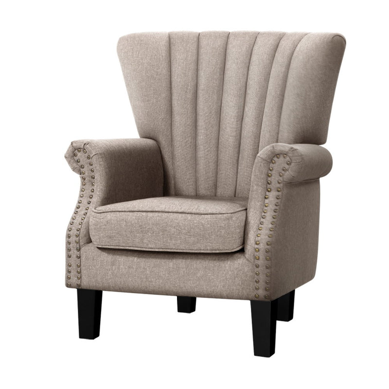 Artiss Wingback Armchair Beige Andrew