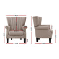 Artiss Wingback Armchair Beige Andrew