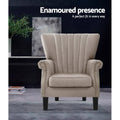 Artiss Wingback Armchair Beige Andrew