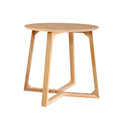 Artiss Round Coffee Table Wooden Beige Side Table Nightstand