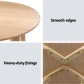 Artiss Round Coffee Table Wooden Beige Side Table Nightstand