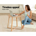 Artiss Round Coffee Table Wooden Beige Side Table Nightstand