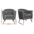 Artiss Grey Armchair Tub Chair