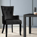 Artiss Velvet French Provincial Armchair Black Dining Chair