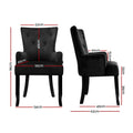 Artiss Velvet French Provincial Armchair Black Dining Chair