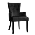 Artiss Velvet French Provincial Armchair Black Dining Chair