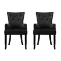 Artiss Dining Chairs 2x Velvet French Provincial Armchair Black
