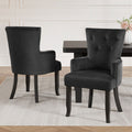 Artiss Dining Chairs 2x Velvet French Provincial Armchair Black