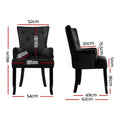Artiss Dining Chairs 4x Velvet French Provincial Armchair Black