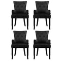 Artiss Dining Chairs 4x Velvet French Provincial Armchair Black