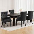 Artiss Dining Chairs 4x Velvet French Provincial Armchair Black