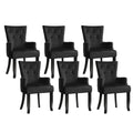 6x Artiss Dining Chairs Velvet French Provincial Armchair Black