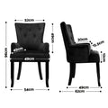 6x Artiss Dining Chairs Velvet French Provincial Armchair Black