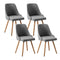 Artiss Dining Chairs Set of 4 Fabric Grey Wood