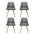 Artiss Dining Chairs Set of 4 Fabric Grey Wood