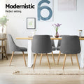 Artiss Dining Chairs Set of 4 Fabric Grey Wood