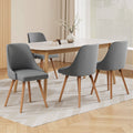 Artiss Dining Chairs Set of 4 Fabric Grey Wood