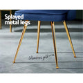 Artiss Dining Chairs Set 2 Velvet Channelled Tufted Blue
