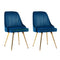 Artiss Dining Chairs Set 2 Velvet Channelled Tufted Blue