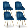 Artiss Dining Chairs Set 4 Velvet Tufted Blue