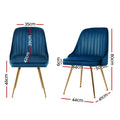 Artiss Dining Chairs Set 4 Velvet Tufted Blue