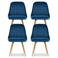 Artiss Dining Chairs Set 4 Velvet Tufted Blue