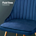Artiss Dining Chairs Set 4 Velvet Tufted Blue