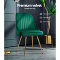 Artiss Dining Chairs Set of 2 Velvet Green Channel Tufted