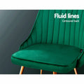 Artiss Dining Chairs Set of 2 Velvet Green Channel Tufted