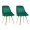Artiss Dining Chairs Set of 2 Velvet Green Channel Tufted