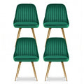 Artiss Dining Chairs Set of 4 Velvet Channel Green