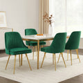 Artiss Dining Chairs Set of 4 Velvet Channel Green