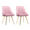Artiss Dining Chair Set 2 Velvet Channel Tufted Pink