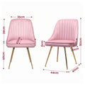 Artiss Dining Chairs Set of 6 Velvet Channel Tufted Pink
