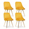 Artiss Dining Chairs Set of 4 Velvet Yellow Tufted