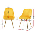 Artiss Dining Chairs Set of 4 Velvet Yellow Tufted