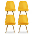 Artiss Dining Chairs Set of 4 Velvet Yellow Tufted