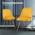 Artiss Dining Chairs Set of 4 Velvet Yellow Tufted