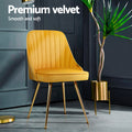 Artiss Dining Chairs Set of 4 Velvet Yellow Tufted